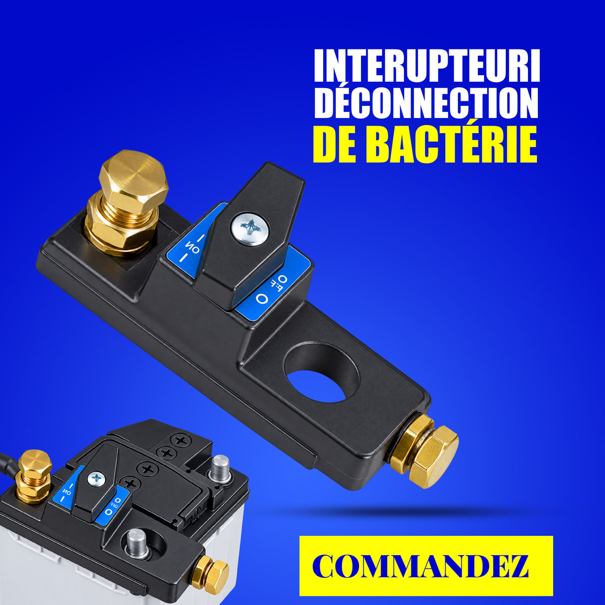 INTERRUPTEUR DE DÉCONNECTION DE BACTÉRIE 01 Acheté = 01 offert