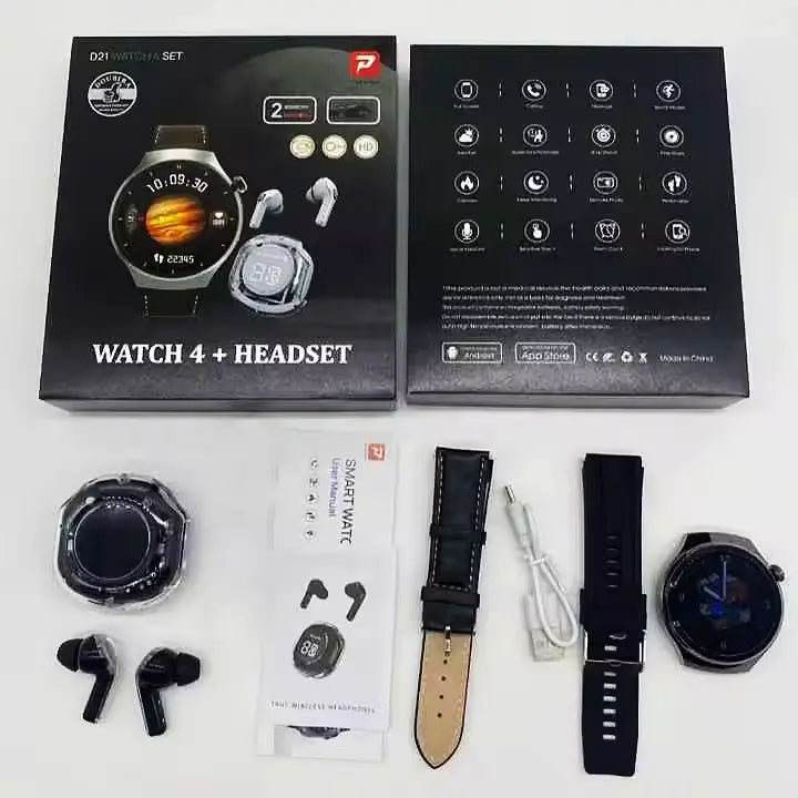 Pack Élégance Tech : Montre Connectée & Écouteurs Sans Fil ⌚🎧
