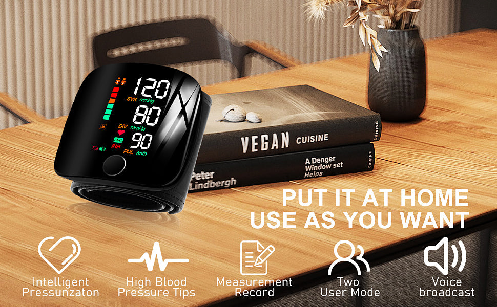 Tik-Bn- Tensiomètre Poignet Portable et Rechargeable Avec Écran LED BN