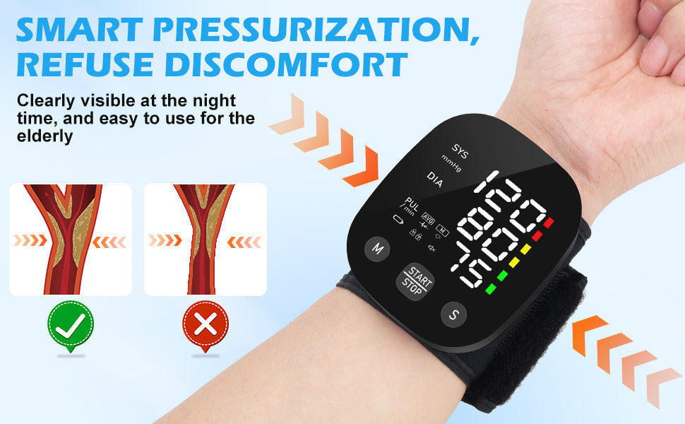 Tik-Bn- Tensiomètre Poignet Portable et Rechargeable Avec Écran LED BN