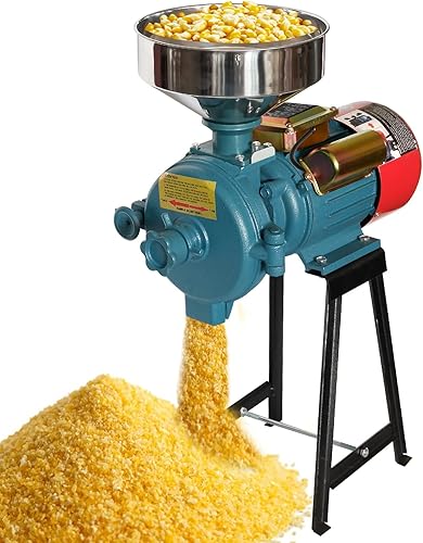 TIK - Broyeur électrique Woueniut haute puissance mixte Ecrase à sec et humide moulin à grains à épaisseur réglable, machine à poudre sèche pour épices ! :  graines, herbes, riz et maïs