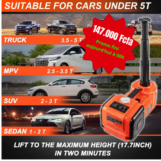 Kit d'urgence essentiels pour la réparation automobile🛠️ - Cric hydraulique électrique 12V pour voitures