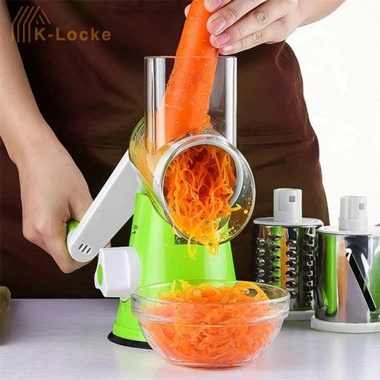 🥕 Râpe Rotative 3-en-1 – Le Secret d’une Cuisine Rapide, Facile et Sans Effort !