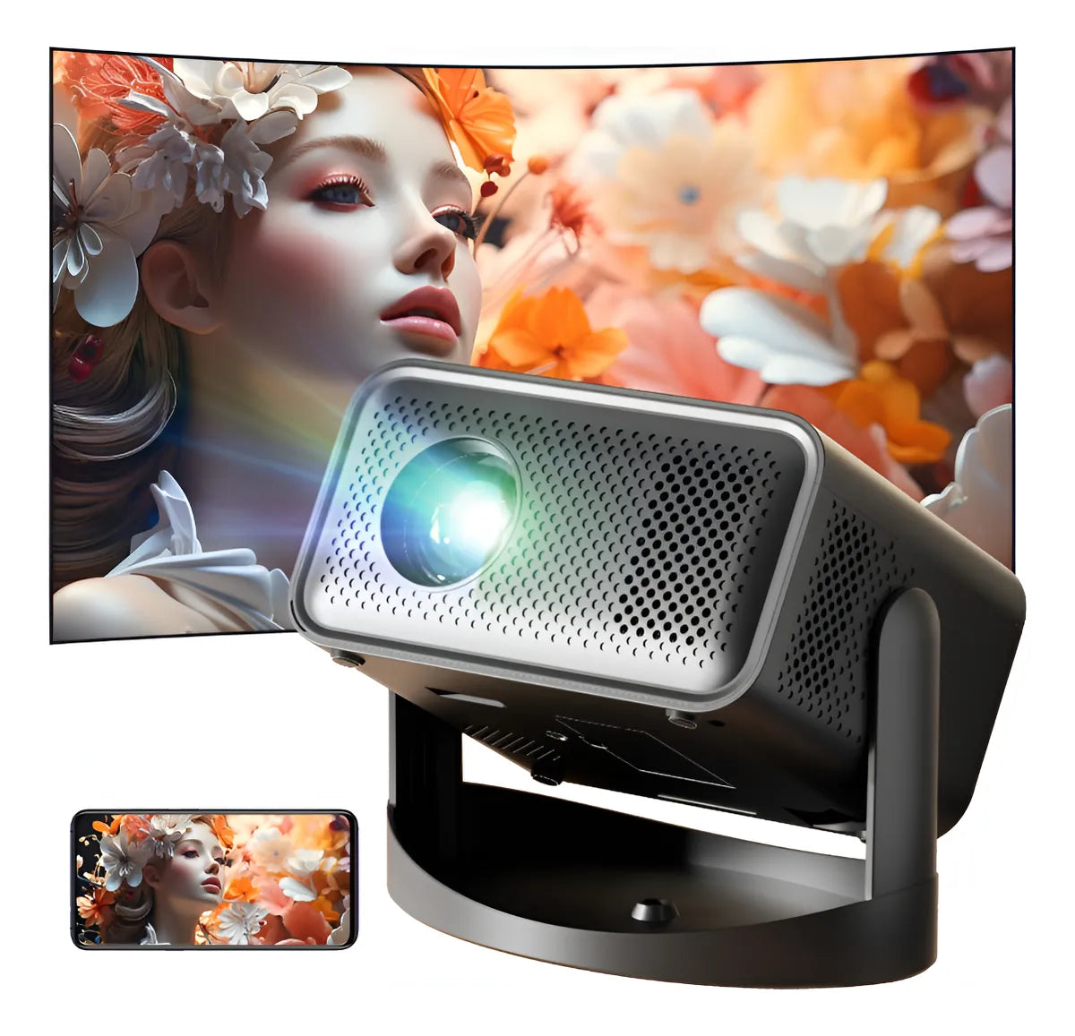 🎥 Smart-Projecteur HD 4K Portable – Android 11 & Correction Automatique