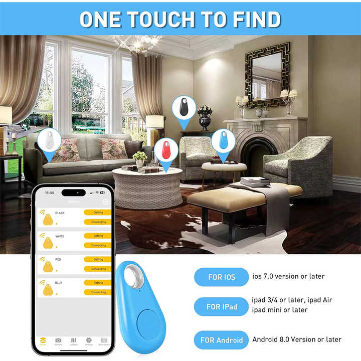 Lot de 5  Mini-traceurs GPS (FORME PORTE CLE)