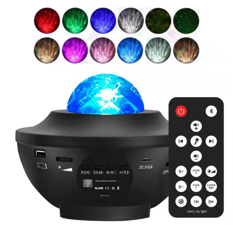 Projecteur Galaxie  étoilé avec 2 haut-parleurs Bluetooth intégré : Musique + Décor Chill pour vos soirées arrosée