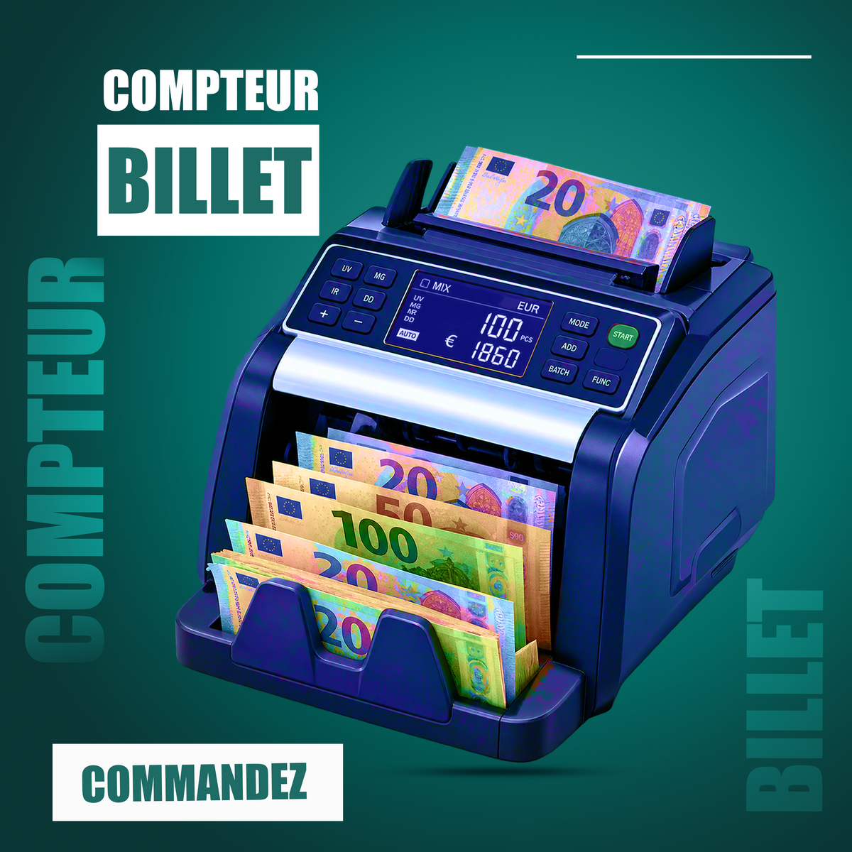 Optez pour la rapidité , la sécurité, la traçabilité et la performance en entreprise avec notre compteuse PROFESSIONELLE de billets