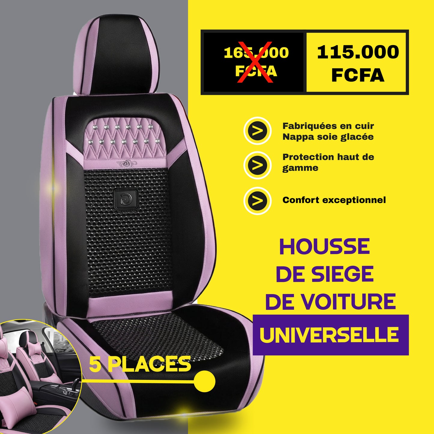 FBSN - Housses de Siège Universelles 5 Places en Cuir