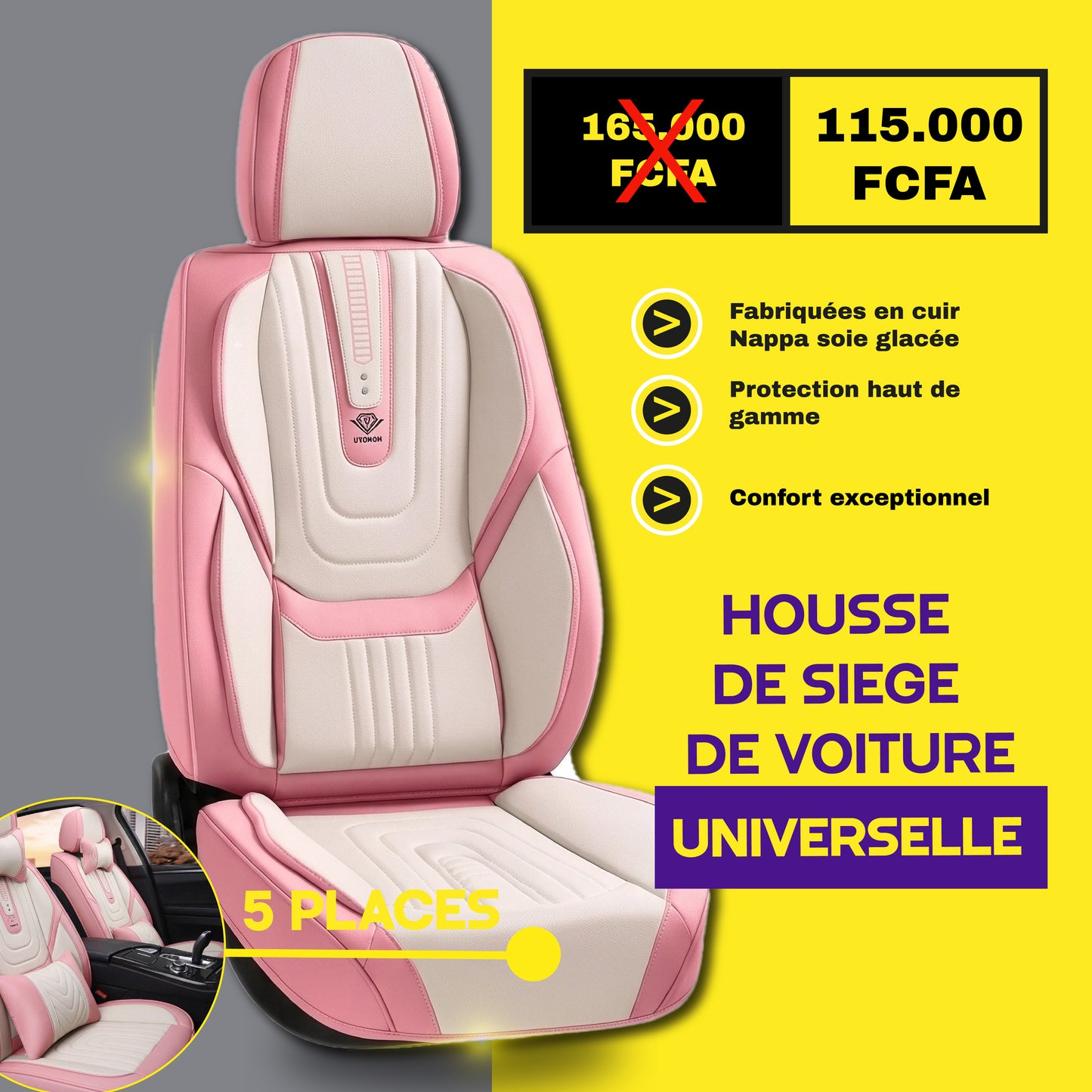 FBSN - Housses de Siège Universelles 5 Places en Cuir