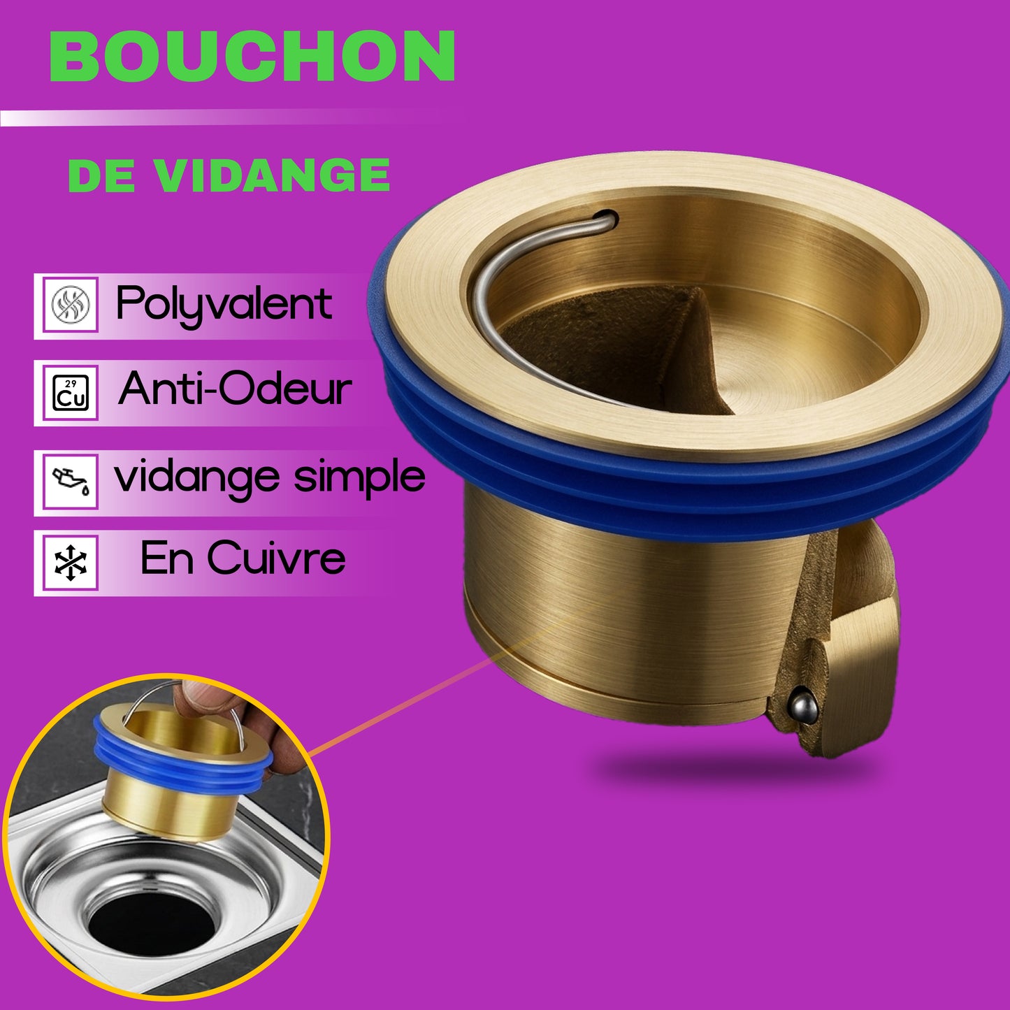 Pack de 2 bouchons anti-odeur pour toilettes, prévention des insectes et désodorisation