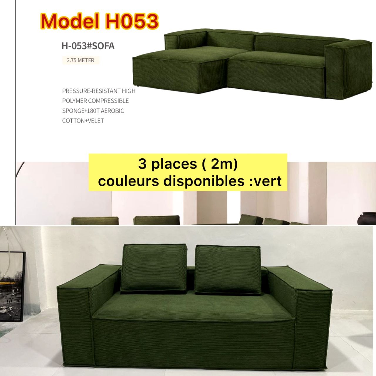 Canapé Compressé Modèles h007 OU h051 OU  h053 & h071 DISPONIBLES