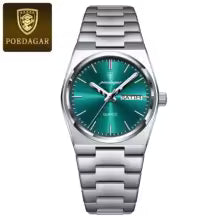 Poedagar Montre Ronde  pour Hommes en Acier Inoxydable - Collection Élégance et Fonctionnalité