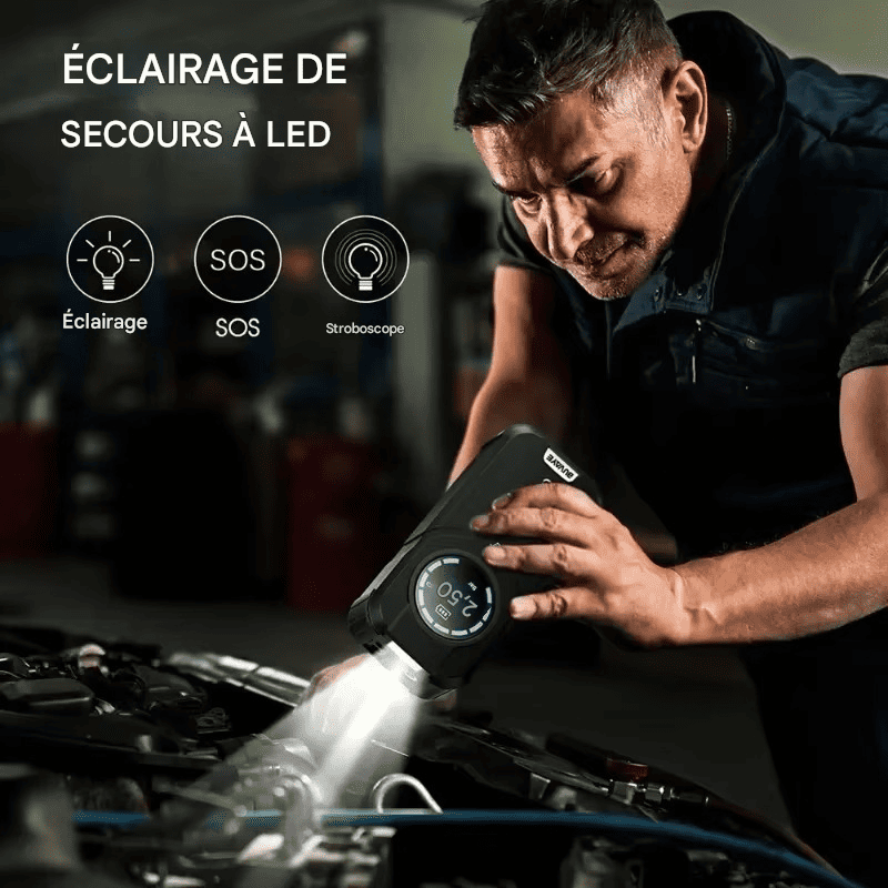 Démarreur de Voiture 4-en-1: Votre Meilleur Allié sur la Route !